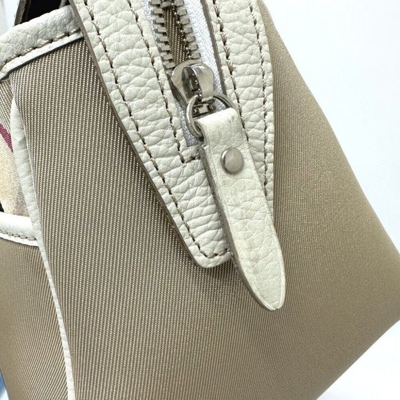 BURBERRY check Mini Duffle Bag Bag Hand Bag Nylon Beige - Picture 7 of 14